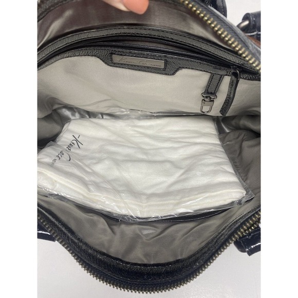 KENNETH COLE Shoulder Bag Tote Carryall Laptop Patent Leather Pony Cow Hair New - Picture 5 of 6